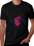 Feel The Beat Heartbeat T-Shirt - Black
