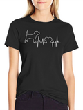 Dog Heartbeat T-Shirt - Black