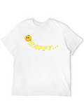 Happy Face Graphic Tee - Black