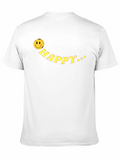Happy Face Graphic Tee - Black