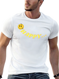 Happy Face Graphic Tee - Black