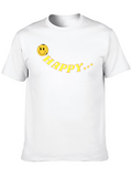 Happy Face Graphic Tee - Black