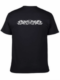 Black T-Shirt with White Tribal Graphic