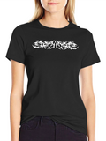 Black T-Shirt with White Tribal Graphic