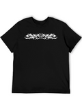 Black T-Shirt with White Tribal Graphic