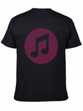 Retro Music Note Graphic Tee - Black