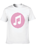 Retro Music Note Graphic Tee - Black