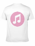 Retro Music Note Graphic Tee - Black