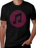 Retro Music Note Graphic Tee - Black