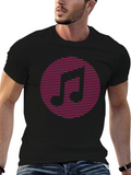 Retro Music Note Graphic Tee - Black