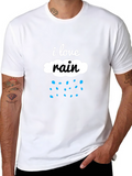 I Love Rain Black Cotton Tee