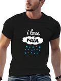 I Love Rain Black Cotton Tee
