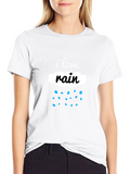 I Love Rain Black Cotton Tee