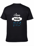 I Love Rain Black Cotton Tee