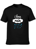 I Love Rain Black Cotton Tee