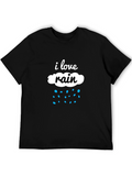 I Love Rain Black Cotton Tee