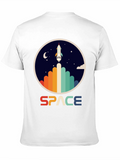 Retro Space Rocket Launch Graphic T-Shirt