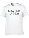 Grill Boss On Deck! Mens Black Graphic Tee