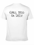 Grill Boss On Deck! Mens Black Graphic Tee