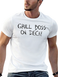 Grill Boss On Deck! Mens Black Graphic Tee