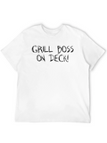 Grill Boss On Deck! Mens Black Graphic Tee