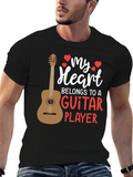 Guitar Player Heart Graphic Tee - Musicians Love