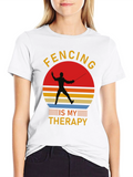 Fencing is My Therapy Graphic T-Shirt