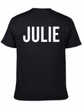 Julie Personalized Black Cotton T-Shirt