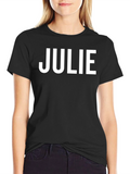 Julie Personalized Black Cotton T-Shirt