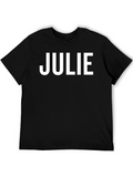 Julie Personalized Black Cotton T-Shirt