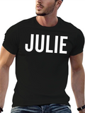 Julie Personalized Black Cotton T-Shirt