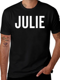Julie Personalized Black Cotton T-Shirt