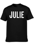 Julie Personalized Black Cotton T-Shirt