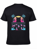 Retro Cat Synthwave Graphic Tee