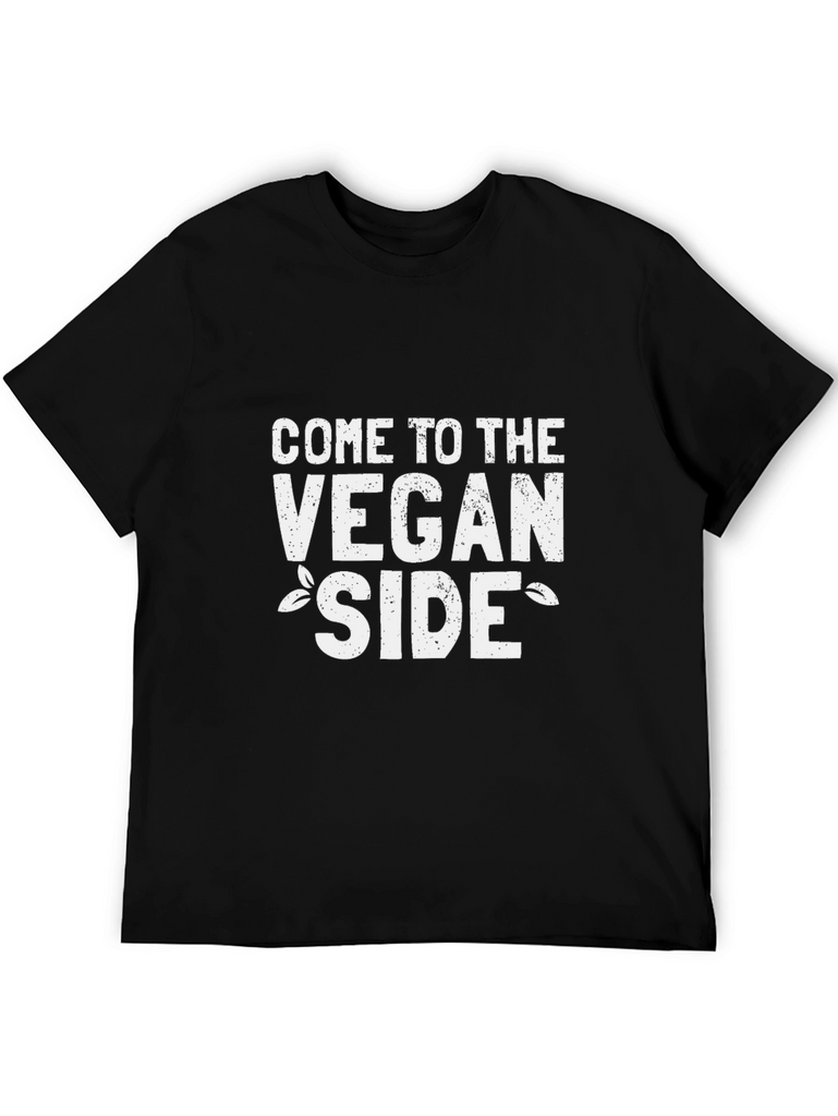 Vegan Side Black T-Shirt - Vegetarian Lifestyle Tee