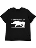 T-Rex Hates Push-Ups Funny Graphic T-Shirt