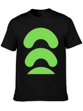 Abstract Green Graphic Black T-Shirt
