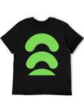 Abstract Green Graphic Black T-Shirt