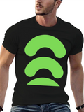 Abstract Green Graphic Black T-Shirt