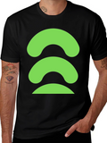 Abstract Green Graphic Black T-Shirt