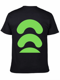 Abstract Green Graphic Black T-Shirt