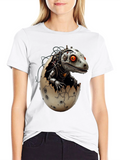 Steampunk Robot Dinosaur Hatching T-Shirt