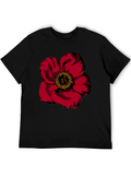 Bold Floral Graphic Tee - Black