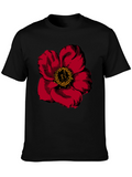 Bold Floral Graphic Tee - Black