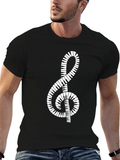 Musical Treble Clef Piano Keys Graphic Tee
