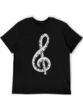 Musical Treble Clef Piano Keys Graphic Tee