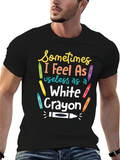 Funny White Crayon Graphic Tee