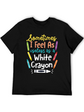 Funny White Crayon Graphic Tee