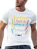 Funny White Crayon Graphic Tee