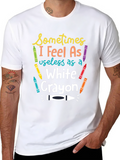 Funny White Crayon Graphic Tee